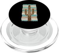 Leopard Serape Cactus Western Southwest Graphic Turquoise PopSockets PopGrip for MagSafe