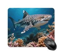 Leopard Shark Mouse Pad Square Laptop Mouse Mat Cute Computer Mousepad Keyboard Pad Non-Slip Desk Pads for Gaming Office Work Home 25 * 30cm