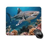 Leopard Shark Mouse Pad Square Laptop Mouse Mat Cute Computer Mousepad Keyboard Pad Non-Slip Desk Pads for Gaming Office Work Home 20 * 25cm