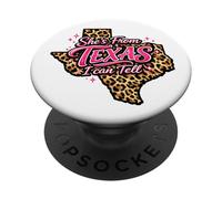 Leopard She's From Texas I Can Tell PopSockets Adhesive PopGrip
