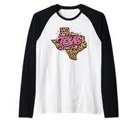 Leopard She's from Texas I Can Tell Raglan Baseball Tee
