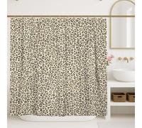 Leopard Shower Curtain, Modern Contemporary Spots Animal Print Beige Polyester Waterproof Bathtub Cloth Curtains for Bathroom Bathtub Apartment Decor 62x72 Inch