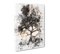 Leopard Siesta Watercolour Modern Canvas Wall Art Print Ready to Hang, Framed Picture for Living Room Bedroom Home Office Décor, 24x16 Inch (60x40 cm)