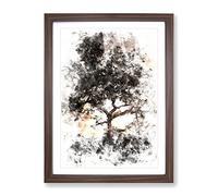 Leopard Siesta Watercolour Modern Framed Print | A4 Walnut Framed Wall Art | Ready to Hang | Modern Animal Picture | Living Room Bedroom Lounge Office
