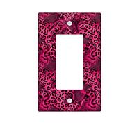 Leopard Single Rocker Light Switch Cover, Contemporary Bold Swirl Spot Summer Peach Plastic Standard Size Decorative Wall Plates for Home Living Room Bedroom Bathroom Decor