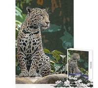 Leopard Sitting Jigsaw Puzzles 1000 Pieces for Teenagers Relaxing Quiet Leisure Fun Relaxing Soothing Indoor Play (38X26cm)
