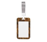 Leopard Skin Cheetah Abs Vertical Id Badge Holder, Name Badge with Clear Scanning Film