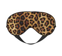 Leopard Skin Double-Sided Silk Sleep Mask, Adjustable Light Blocking Eye Mask for Travel, Men & Women, Soft Comfortable Blindfold 20x10cm
