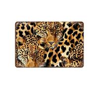 Leopard Skin Pattern Funny Iron Sign Vintage Tin Sign Wall Hanging Painting Poster Art Metal Decoration for Cafe Bar Home 12"×8"/16"×12"