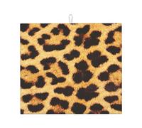 Leopard Skin Pattern Print Absorbent Dish Drying Mat Countertop Pad Foldable Reusable Kitchen Sink Accessory
