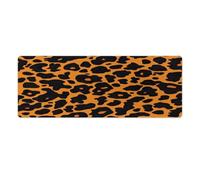 Leopard Skin Pattern Rectangular Non-Slip Mouse Pads Rubber Base Desk Mat for Home Office 30x80cm