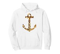 leopard skin print pattern nautical boating anchor graphic Pullover Hoodie