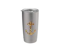 Leopard Skin Print Pattern Nautical Boating Anchor Graphic Stainless Steel Insulated Tumbler