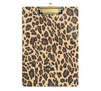 Leopard Skin Print Style DarkGreen Clipboard Hardware Transparent for Football Truck Driver Size 9 x 12