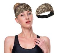 Leopard Skin Print Style FireBrick Moisture Wicking Fashion Headbands Stretchy Sweatbands for Women for Athletic Sports Hiking Tennis Hiking