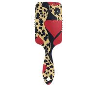 Leopard Skin Print Texas Hold'em friendly hair brush for black women Designed head massager scalp for straight hair with Ergonomic handle cepillo para cabello de mujer