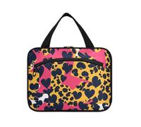 Leopard Skin Print Texas Hold'em Hanging Travel Toiletry Bags with Hook, Designer Necessities Toiletry Organizer for Adults Travel maleta para maquillaje L