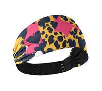 Leopard Skin Print Texas Hold'em Moisture Wicking extra wide headbands for women Elastic hair for make up Workouts basketball hiking
