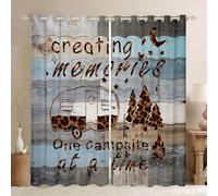 Leopard Skin Print Window Curtains 66 x 72 Inch 2 Panel Sets - Sketch Drawing Camp Travel Car Blackout Curtains Rustic Farmhouse Style Window Treatments Drapes Room Decor Aesthetic for Bedroom