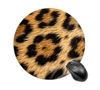 Leopard Skin Printed Round Mouse Pad, Cute Non-Slip Rubber Base Desk Mat, Funny Small Mousepad for Office & Gaming, Decorative Computer Accessories for Home Office Desk 7.8 Inch