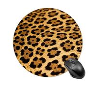 Leopard Skin Round Mouse Pad, Cute Non-Slip Rubber Base Desk Mat, Funny Small Mousepad for Office & Gaming, Decorative Computer Accessories for Home Office Desk 7.8 Inch