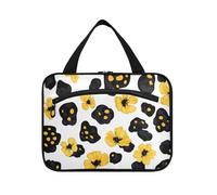 Leopard Skin Spot Leaves Floral Hanging Large Capacity Travel Cosmetic with Hook, Designer Fashion Makeup Bag Organizer for Travel Must Traveling bolso de Mano para Hombre L