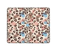 Leopard Small Mouse Pad, Animal Print Abstract Striped Horse Spots None Peach Square Rubber Smooth Portable Mini Desk Mousepad Accessories for Office Home Computer Laptop Square 8x10 Inch