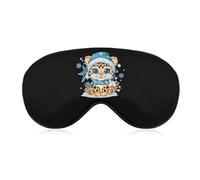 Leopard Snowflake Winter Sleep Mask Soft Blackout Eye Mask Eye Shade Cover with Adjustable Strap for Men Women