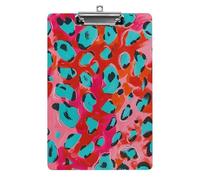 Leopard Spot Pattern Clipboard, A4 Acrylic Clipboards with Hanging Hook, Ultra Lightweight & Shatterproof Writing Board for Office, Nurses, 8.5" X 12.5"
