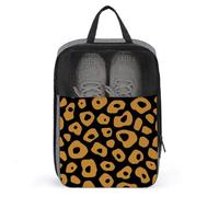 Leopard Spot Pattern Golden Brown and Black Shoe Bag for Travel Daily Use Anti-dust Storage Carrier Golf Shoe Pouch