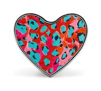 Leopard Spot Pattern Heart Pin, 1 Inch Metal Love Lapel Pins - Lightweight, Smooth Edges, Versatile Badge Brooch for Jackets, Shirts, Bags, Gifts for Friends, Family