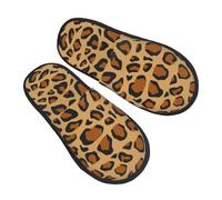 Leopard Spot Seamless Figure Furry Slippers Non Slip Home Slippers Washable House Slipper For Women Guest Party M