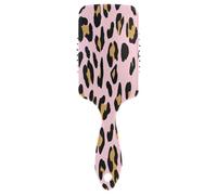Leopard Spots Black Tan Soft Pink Massage Comb Hair Brush, Hair Detangler Brushes, Anti Static Brush, Brush Comb Hair
