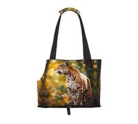 Leopard Standing in a Tree. Printed pet Shoulder Bag, Suitable for Small Dogs and Cats, Shopping and Travel Dual-Purpose Bag