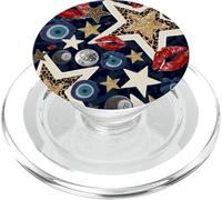 Leopard Star Evil Eye Ball 8 Kiss Lipstick Y2K Protection PopSockets PopGrip for MagSafe