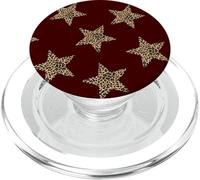 Leopard Star Red Y2K Cheetah Retro Bold Trendy Aesthetic PopSockets PopGrip for MagSafe