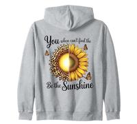 Leopard Sunflower Be The Sunshine Positive Zip Hoodie