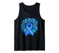 Leopard Sunflower Blue Ribbon Amyotrophic Lateral Sclerosis Tank Top