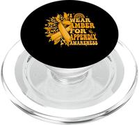 Leopard Sunflower I Wear Amber For Appendix Cancer Awareness PopSockets PopGrip for MagSafe