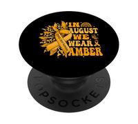 Leopard Sunflower In August We Wear Amber Appendix Cancer PopSockets Adhesive PopGrip