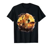 Leopard Sunset Safari African Animal Lovers Savanna Wildlife T-Shirt
