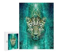 Leopard Swimming in Water-1 Puzzle 1000 Teile Schwer Puzzle Spielzeug Lernspiel Impossible Herausforderungsspielzeug Für Erwachsene Kinder 500 PCS