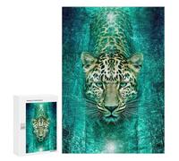 Leopard Swimming in Water-1 Puzzle 1000 Teile Schwer Puzzle Spielzeug Lernspiel Impossible Herausforderungsspielzeug Für Erwachsene Kinder 300 PCS