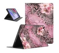 Leopard Tablet Case for Samsung Galaxy Tab A7 SM-T507/T505 10.4" 2020 | Cheetah Pink Flower Floral Pattern for Girls Boys Adjustable Protective Cases Flip PU Fashion Leather Stand Funda