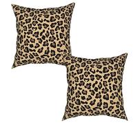 Leopard Throw Pillow Covers 50x50 cm Set of 2, Cheetah Print Pillow Cushion Cases, Decorative Square Pillowcases for Sofa Couch Bedroom Living Room Car Seat