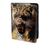Leopard Tiger Print 5.5 Inch Passport For Men And Women Lightweight Stylish Travel Document Wallet, Black, One Size