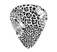 Leopard Tiger Print Black And White,12 Pcs Guitar Pick,3 Different Thickness Plectrums for Acoustic Guitar Bass Ukulele (0.46mm 0.96mm 0.71mm)