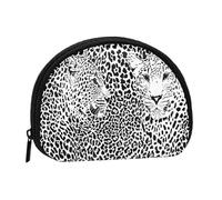 Leopard Tiger Print Black and WhiteSmall Makeup Sanitary Napkin Storage Bag,Women's Cosmetic Coin Purse