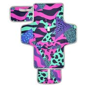 Leopard Triangles Stripes Spots Reusable wipeable Changing pad with Tissue Pocket Diaper Changing pad Travel Infant Travel Station Kit cambiador de pa?ales para Bebes