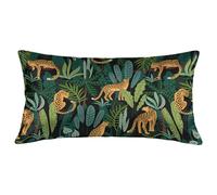 Leopard Tropical Jungle Satin Pillowcase for Hair and Skin Silk Palm Tree Leaf Pillow Cases Standard Cooling Pillow Cases with Hidden Zipper, 50 x 75 cm